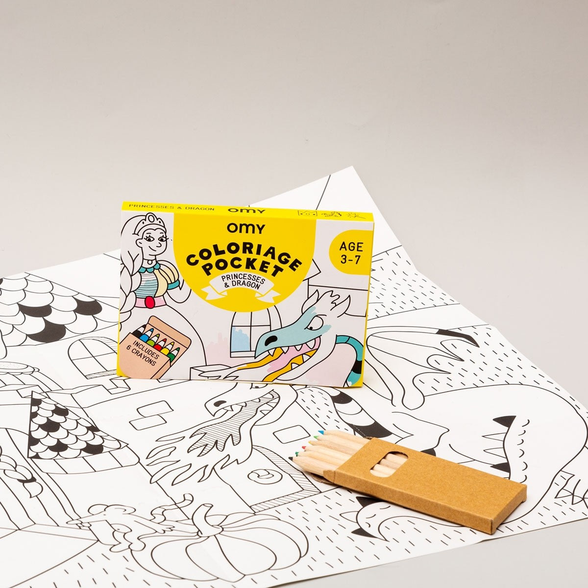 OMY Pocket Colouring Princess and Dragons