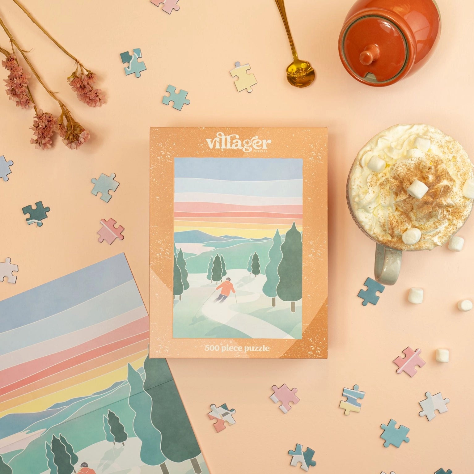 Villager Puzzles Sunset Ski