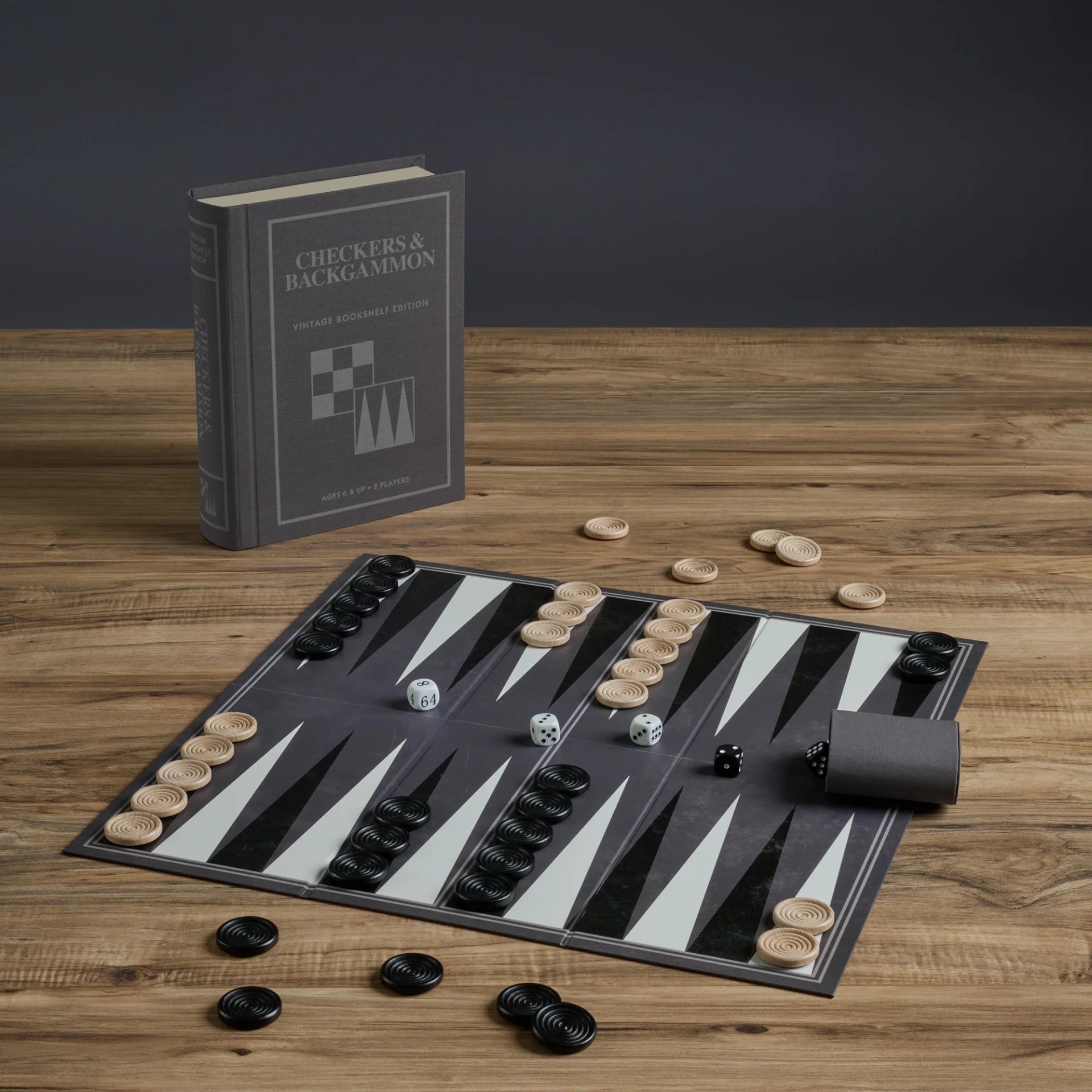 Vintage Bookshelf Edition - Checkers & Backgammon