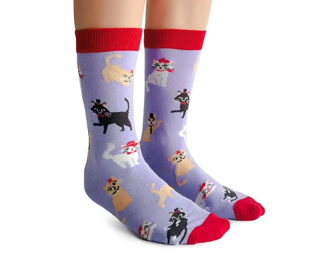 Uptown Sox - Cats in Hats Socks  - S/M (Women)