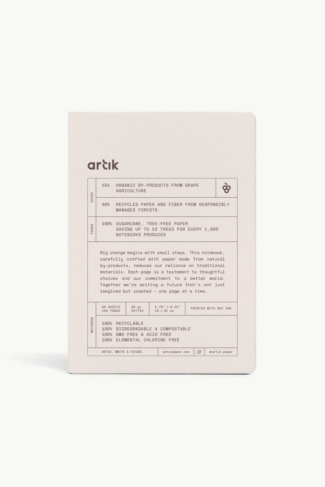 Artik Hard Cover Journal Dotted Grape
