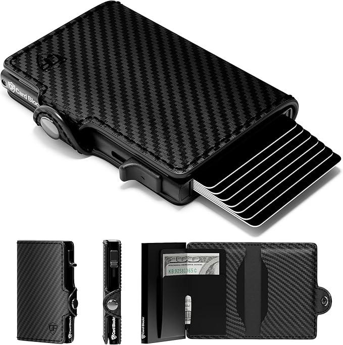 i2 RFID Ejection Wallet Blk Carbon Fibre