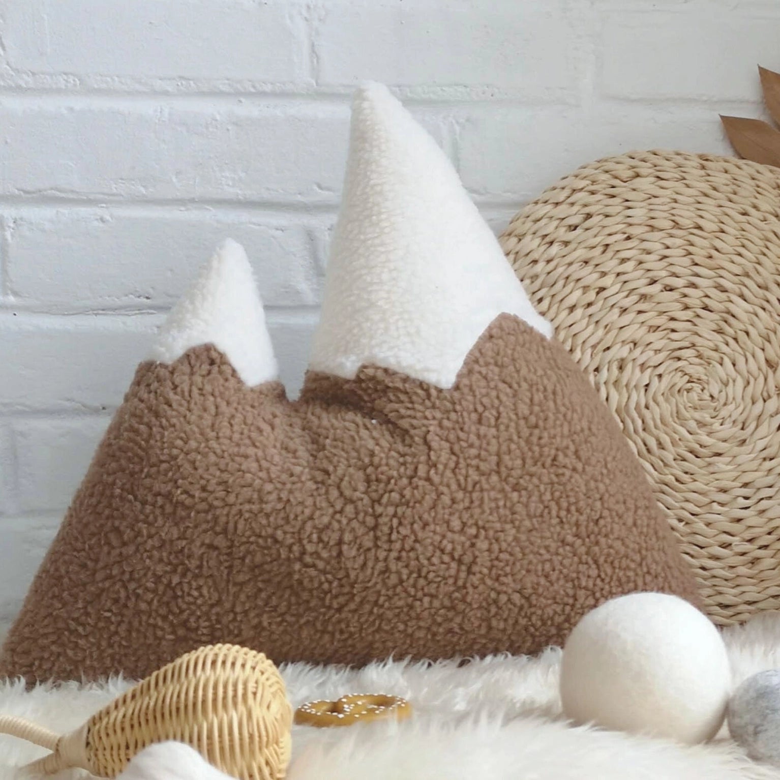 Mountain Cottage Pillow - Brown