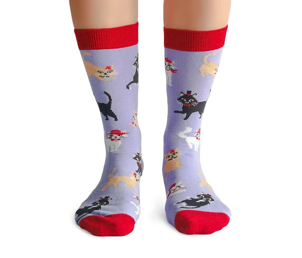 Uptown Sox - Cats in Hats Socks  - S/M (Women)