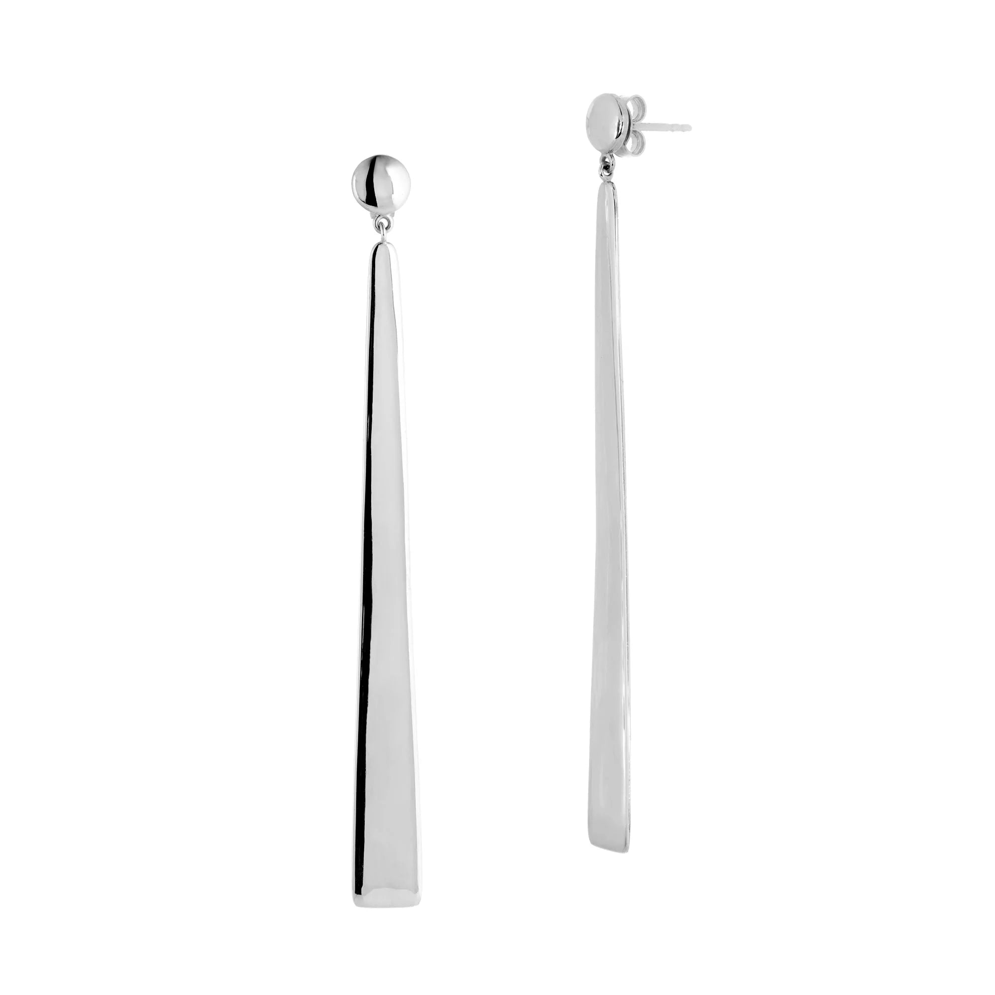 Lo Tapered Earrings Silver