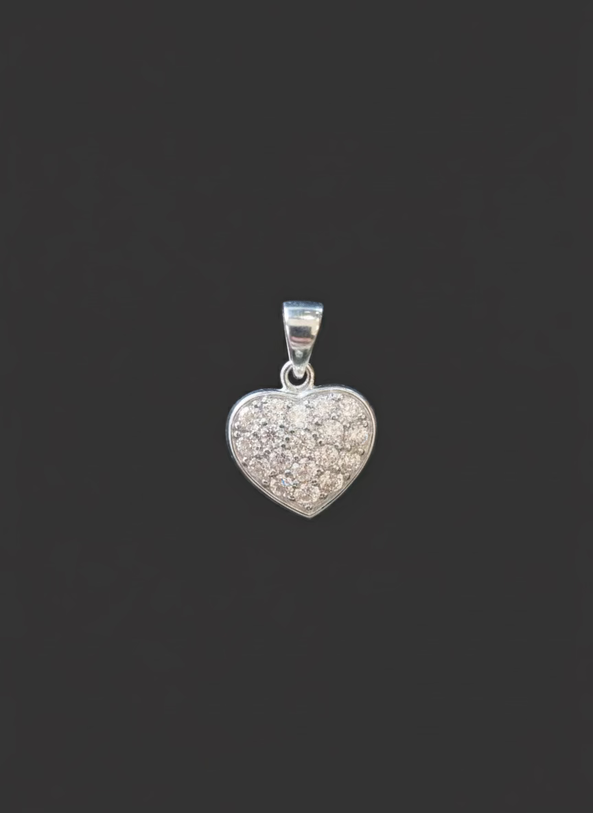 Bam SS Heart Pendant CZ 0785
