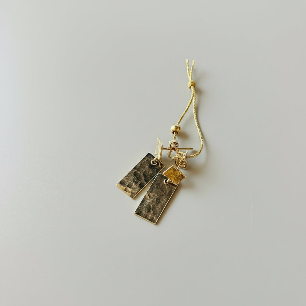 Lazy Maisie Rectangle Square Stud Earrings Gold