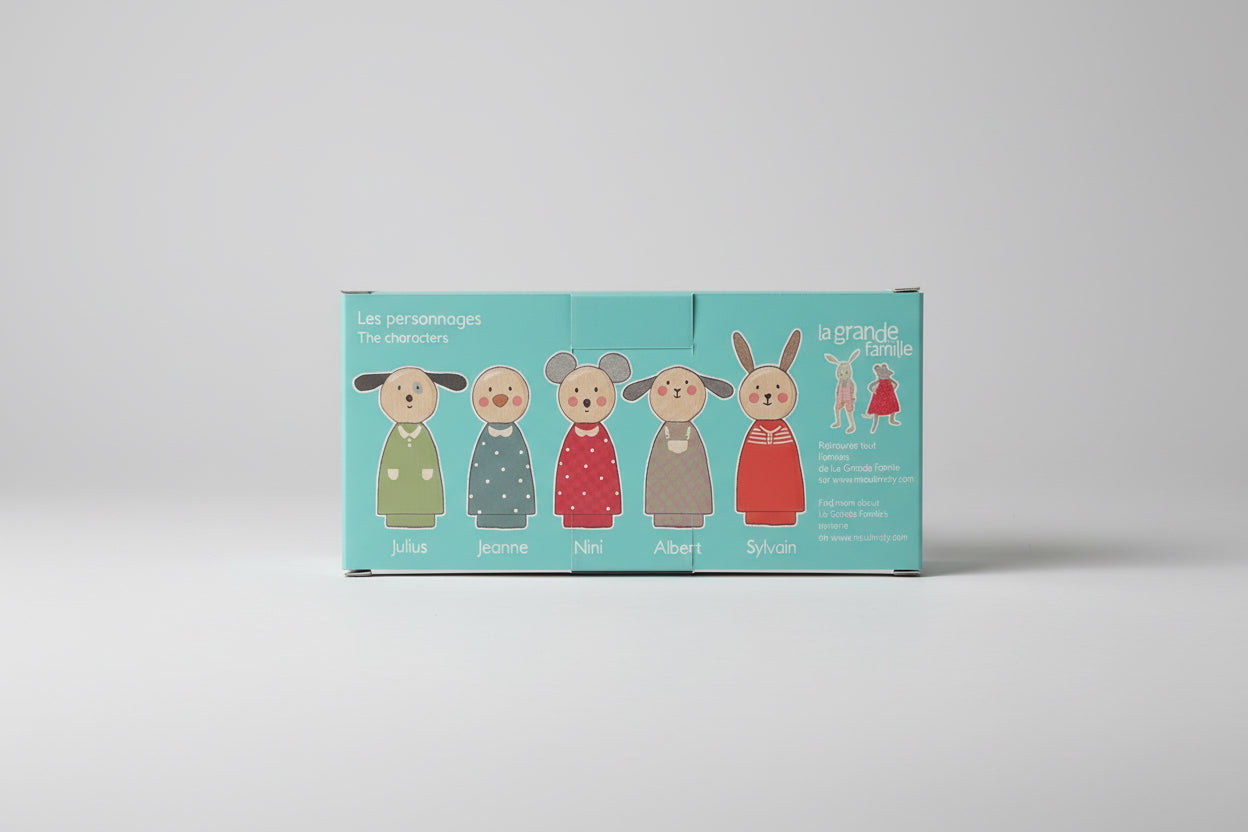 Moulin Roty - Grande Famille 5 Wood Characters