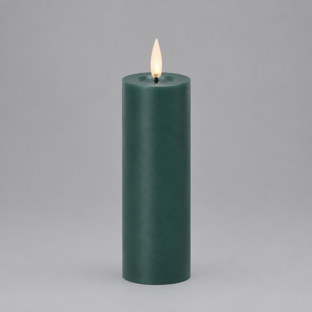 Piffany - LED Pillar Candle Green