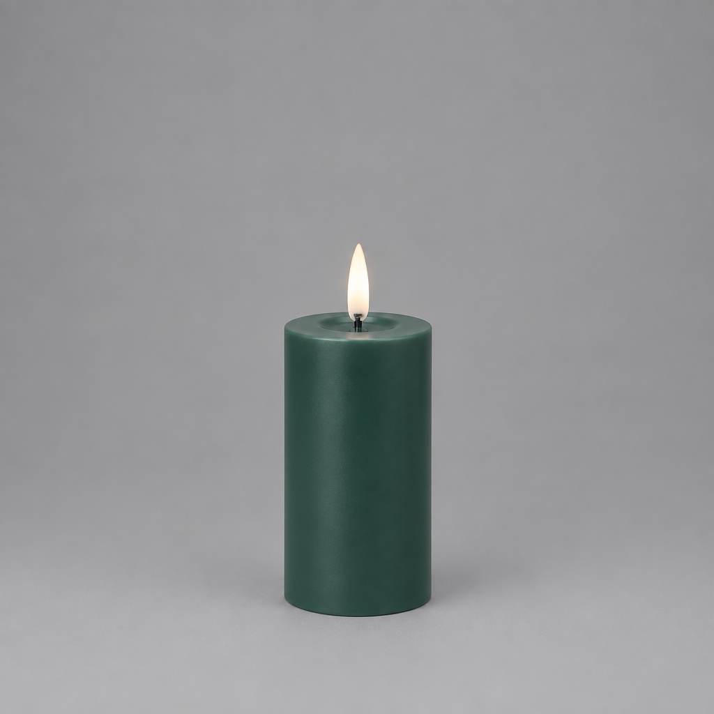 Piffany - LED Pillar Candle Green
