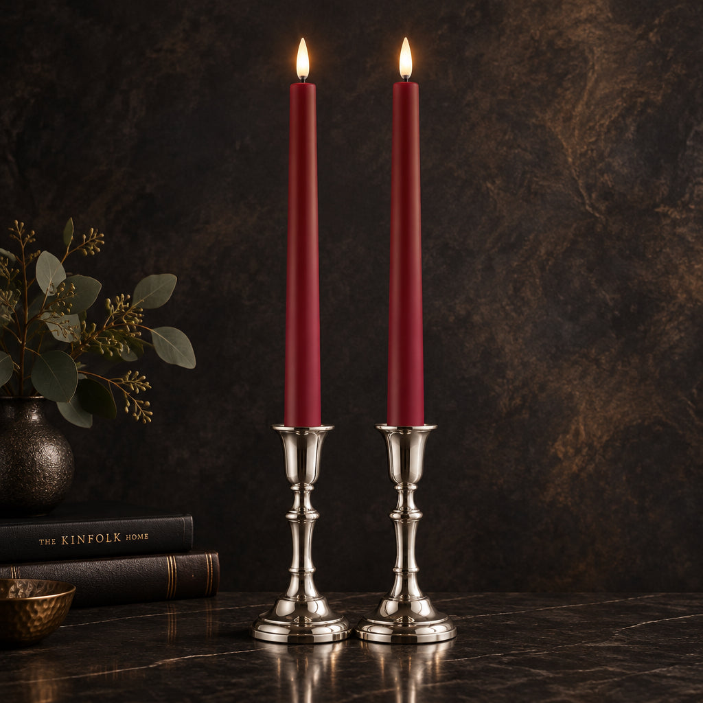 Piffany - LED Taper Candle Red (2pk)