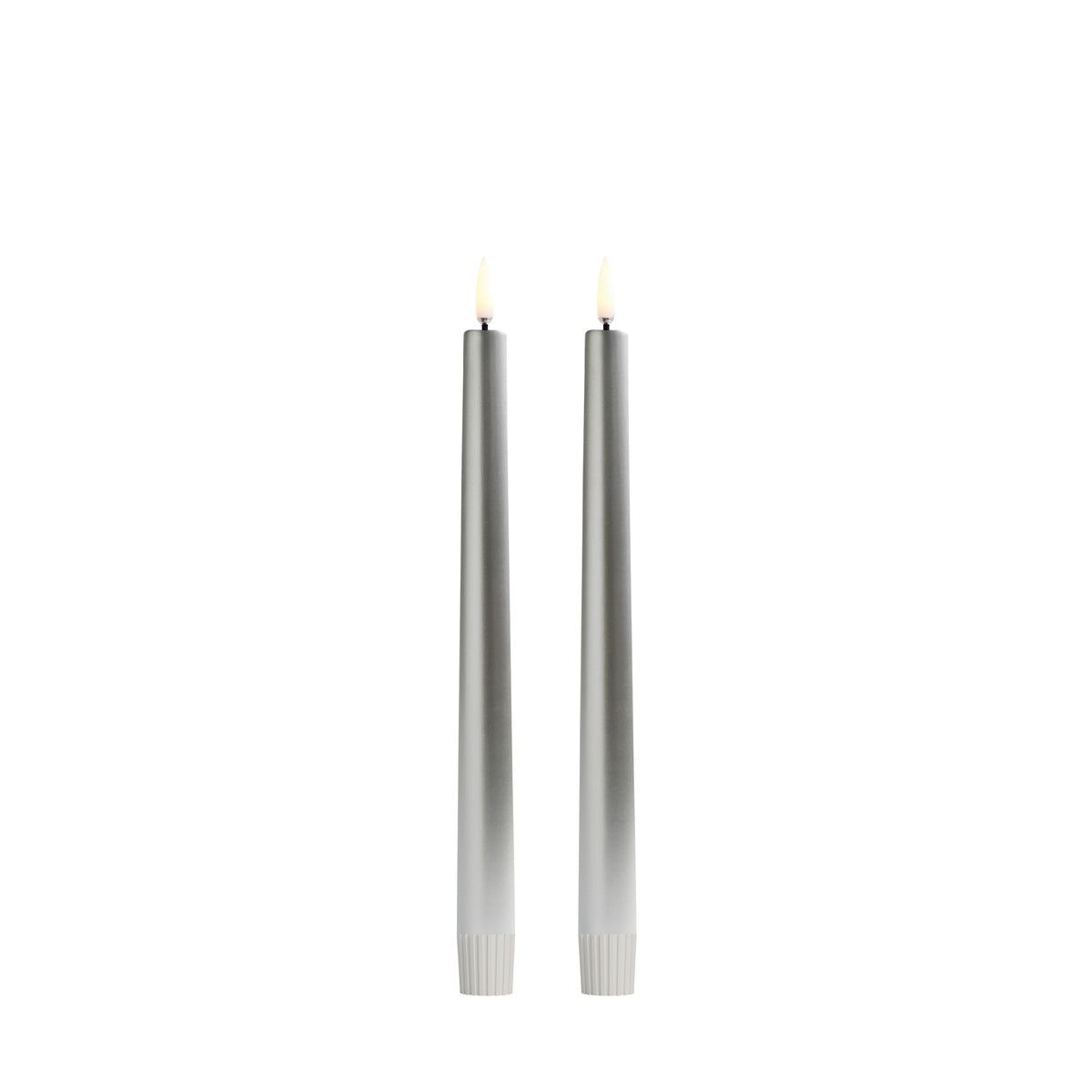 Piffany - LED Taper Candle Silver (2pk)