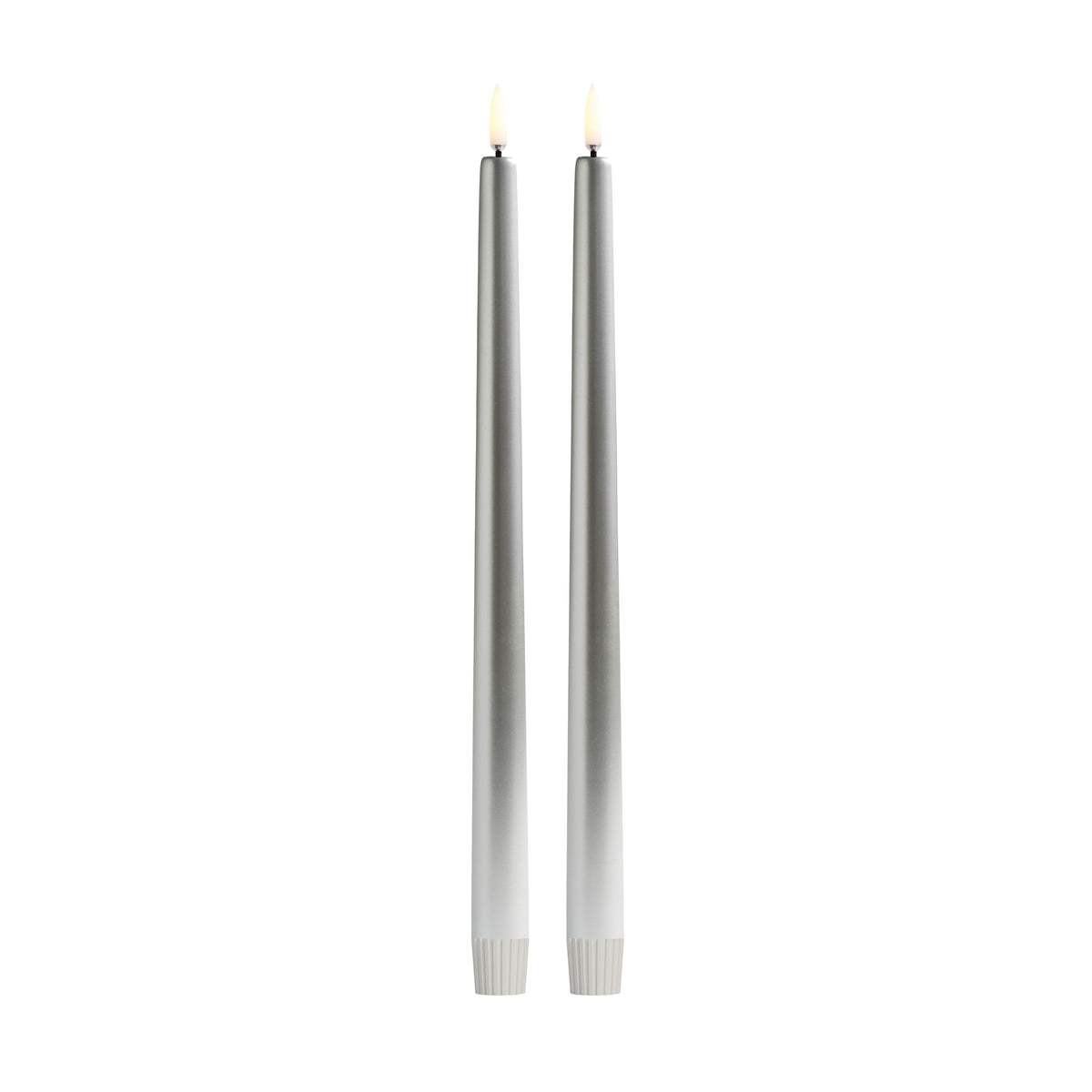 Piffany - LED Taper Candle Silver (2pk)