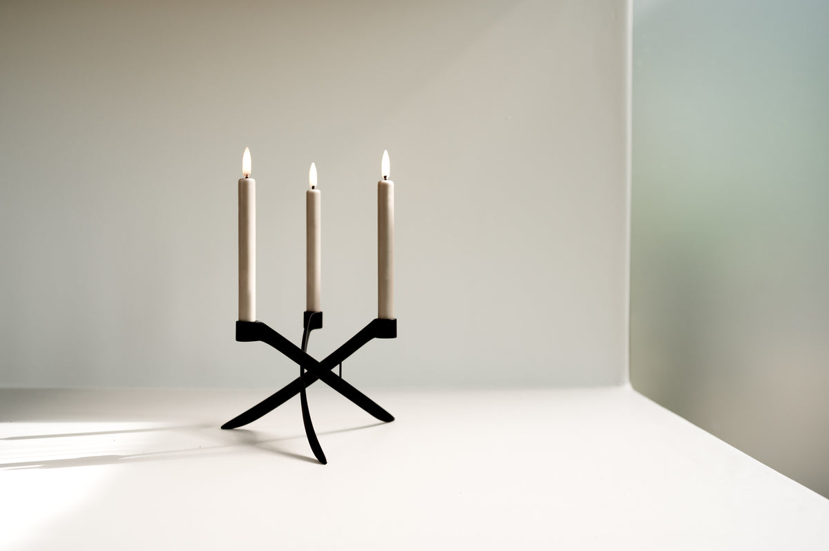 Piffany - LED Taper Candle Sandstone (2pk)