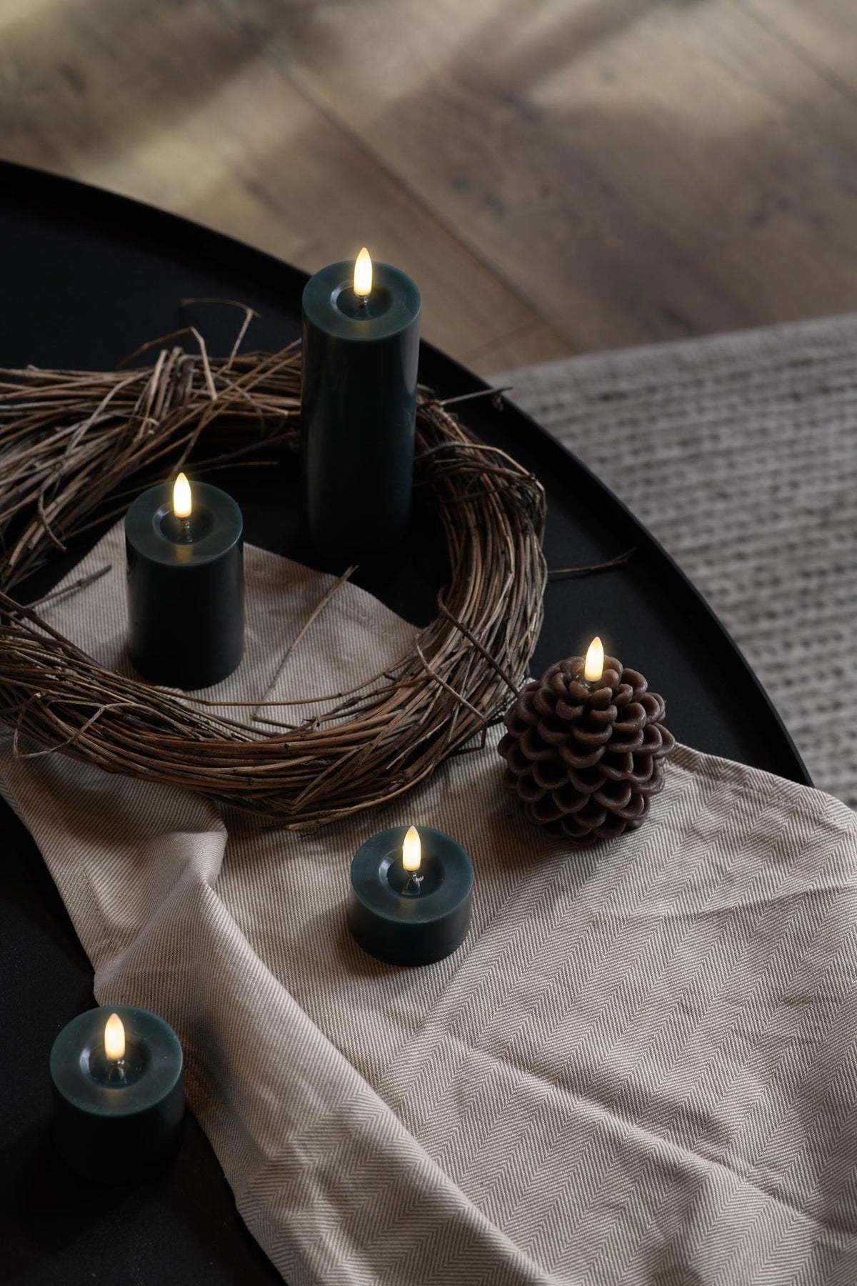 Piffany - LED Pillar Candle Green