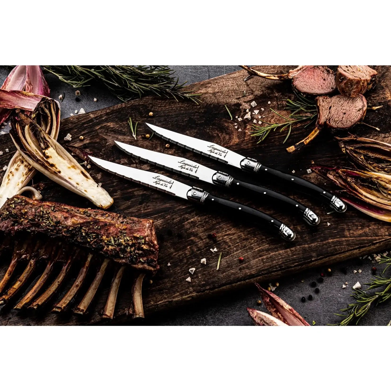 Laguiole 6x Affordable Steakknives: Black