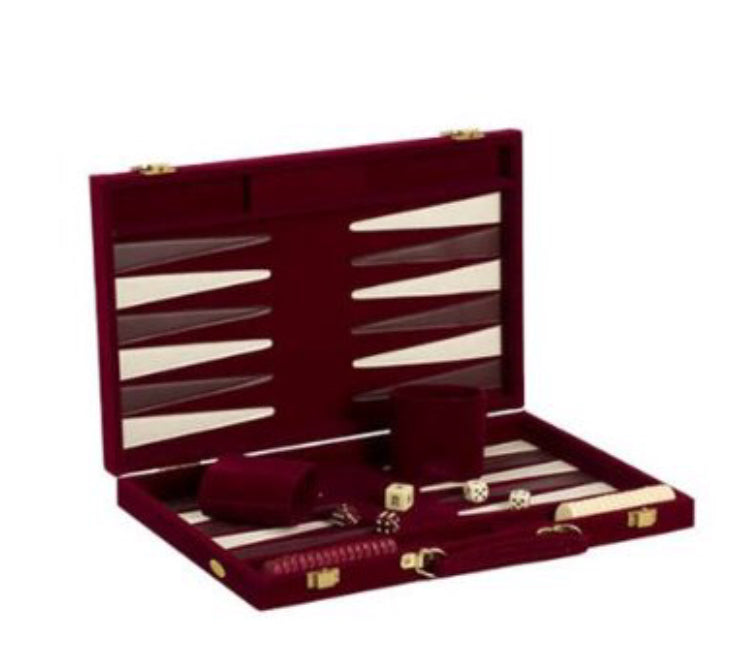 Everest Backgammon 18" Burgundy Velvet