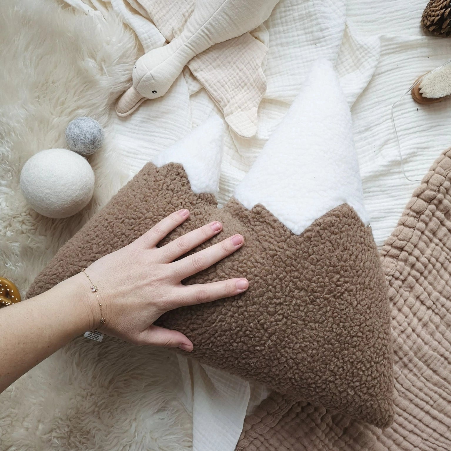 Mountain Cottage Pillow - Brown