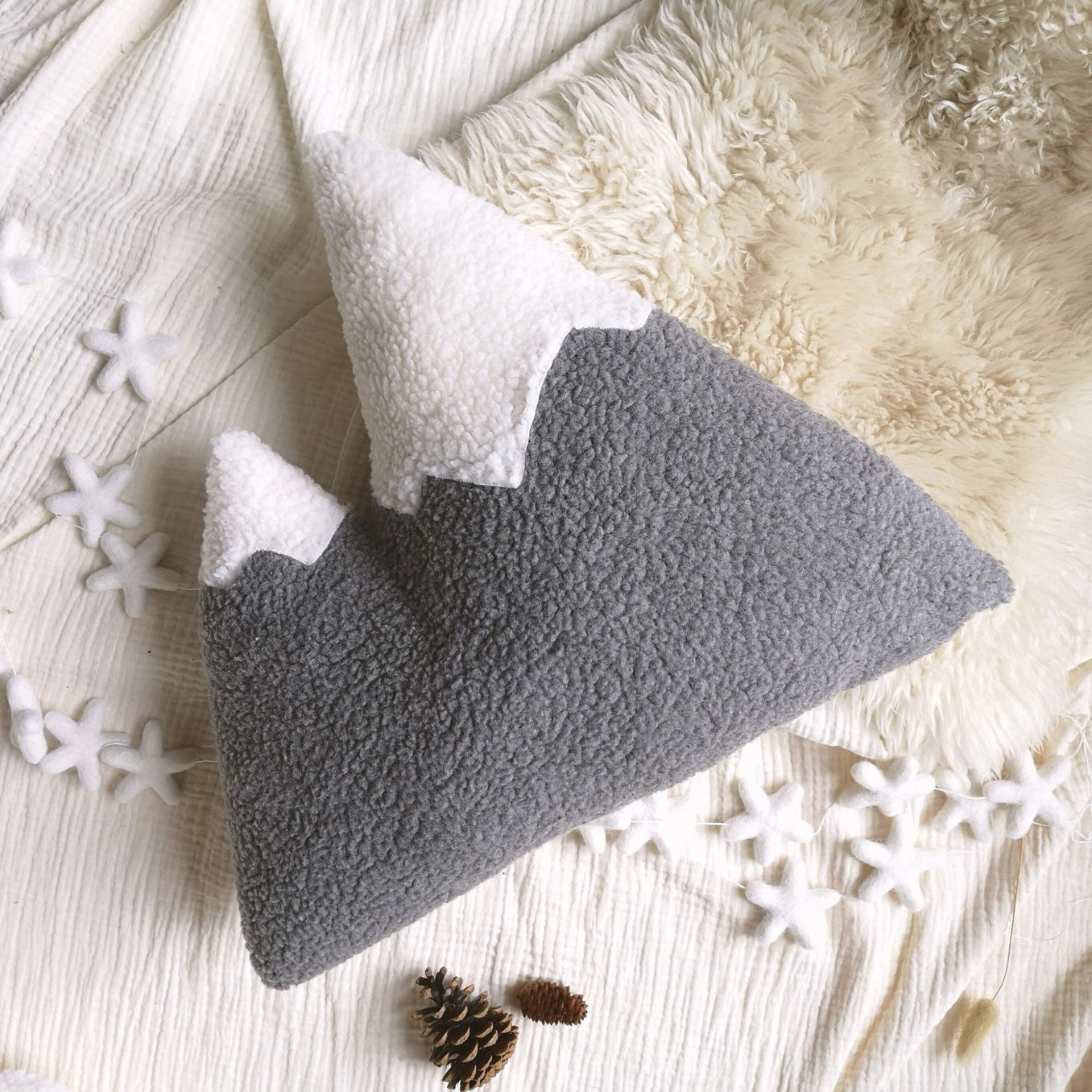 Mountain Cottage Pillow - Grey