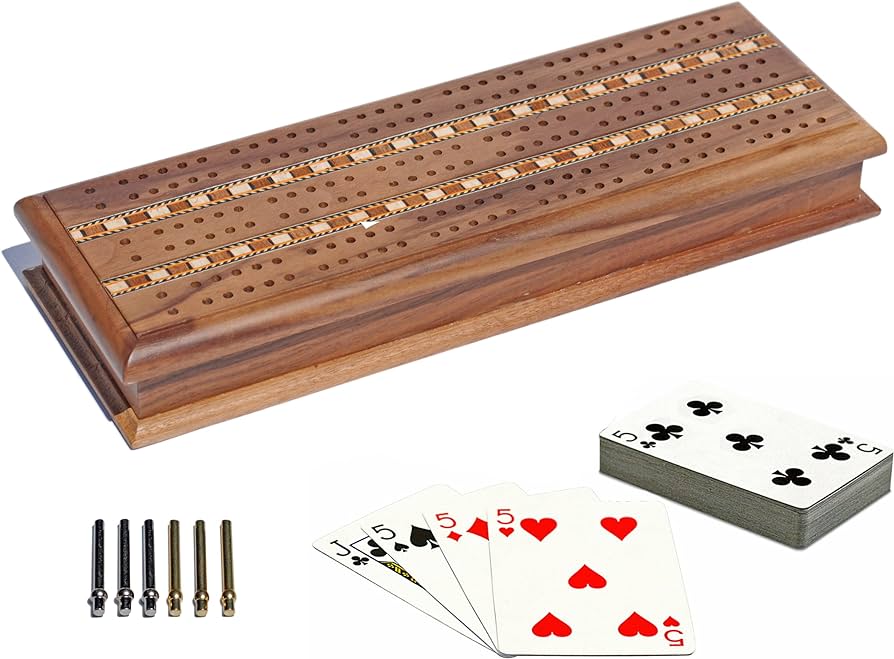 Everest Cribbage Walnut Board with Case