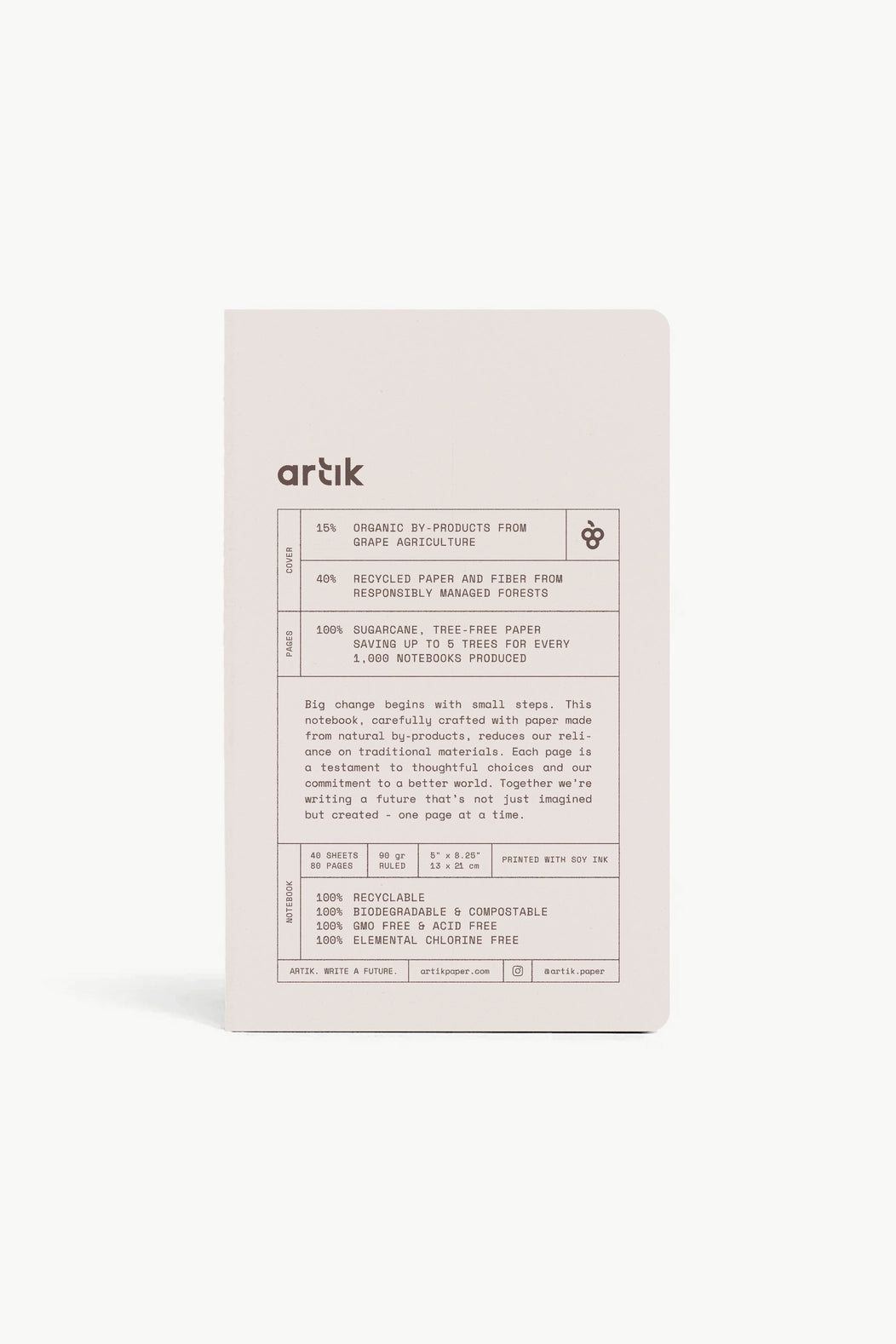 Artik Pack of 2 Singer Sewn Notebooks Grape