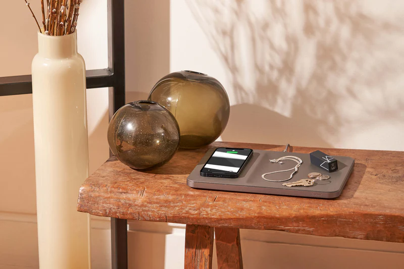 Catch:3 Essentials Linen Wireless Charger-Valet Tray Charcoal*