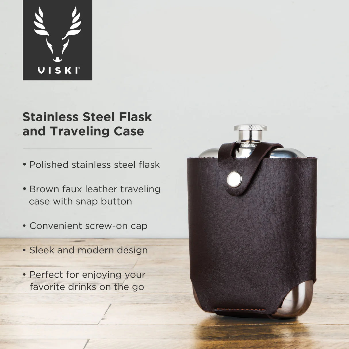 Viski Flask and Traveling Case