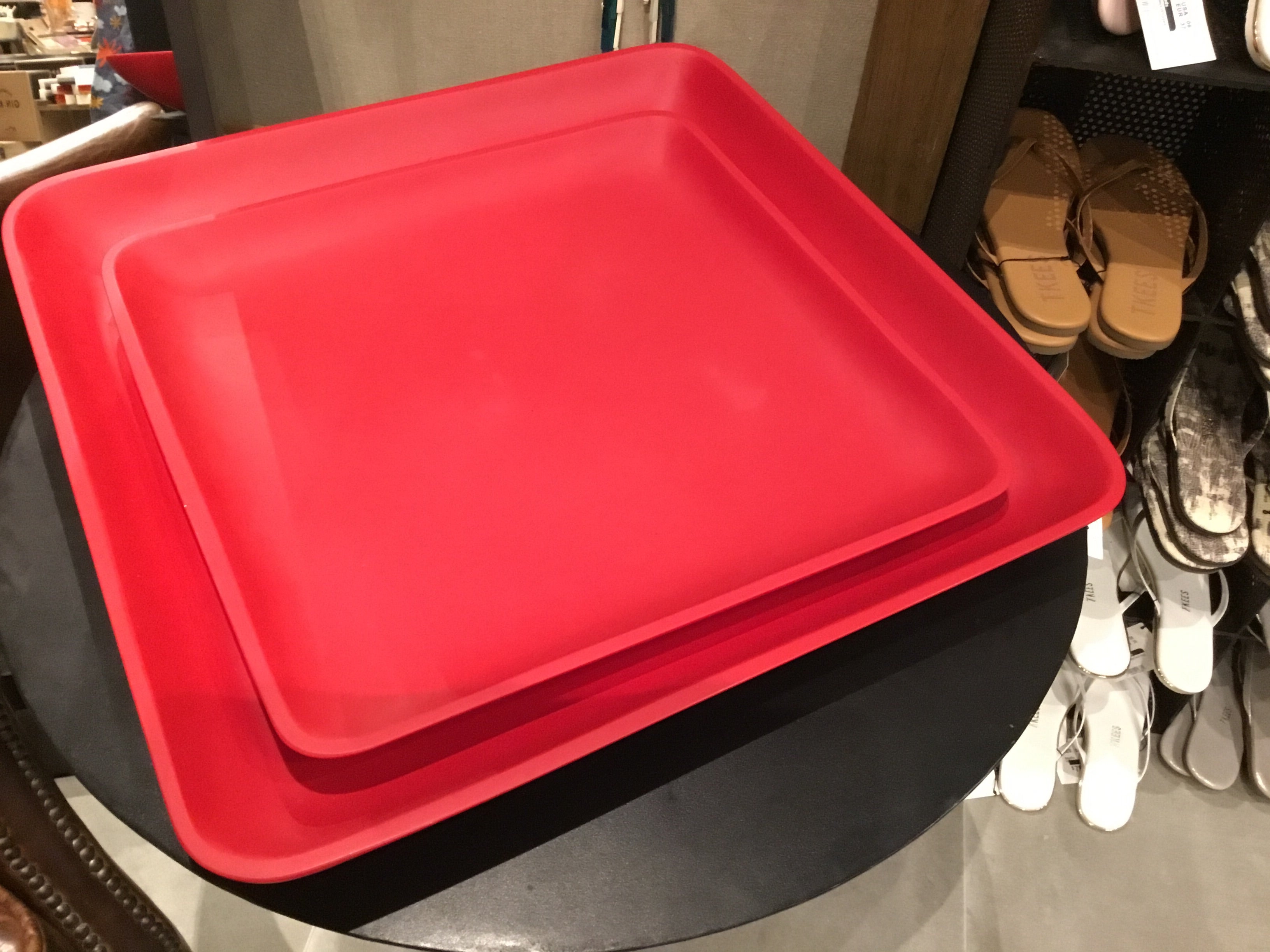 Martha Sturdy Glacier Square Platter 15.5" x 15.5" x 1.5" Chili Pepper Red