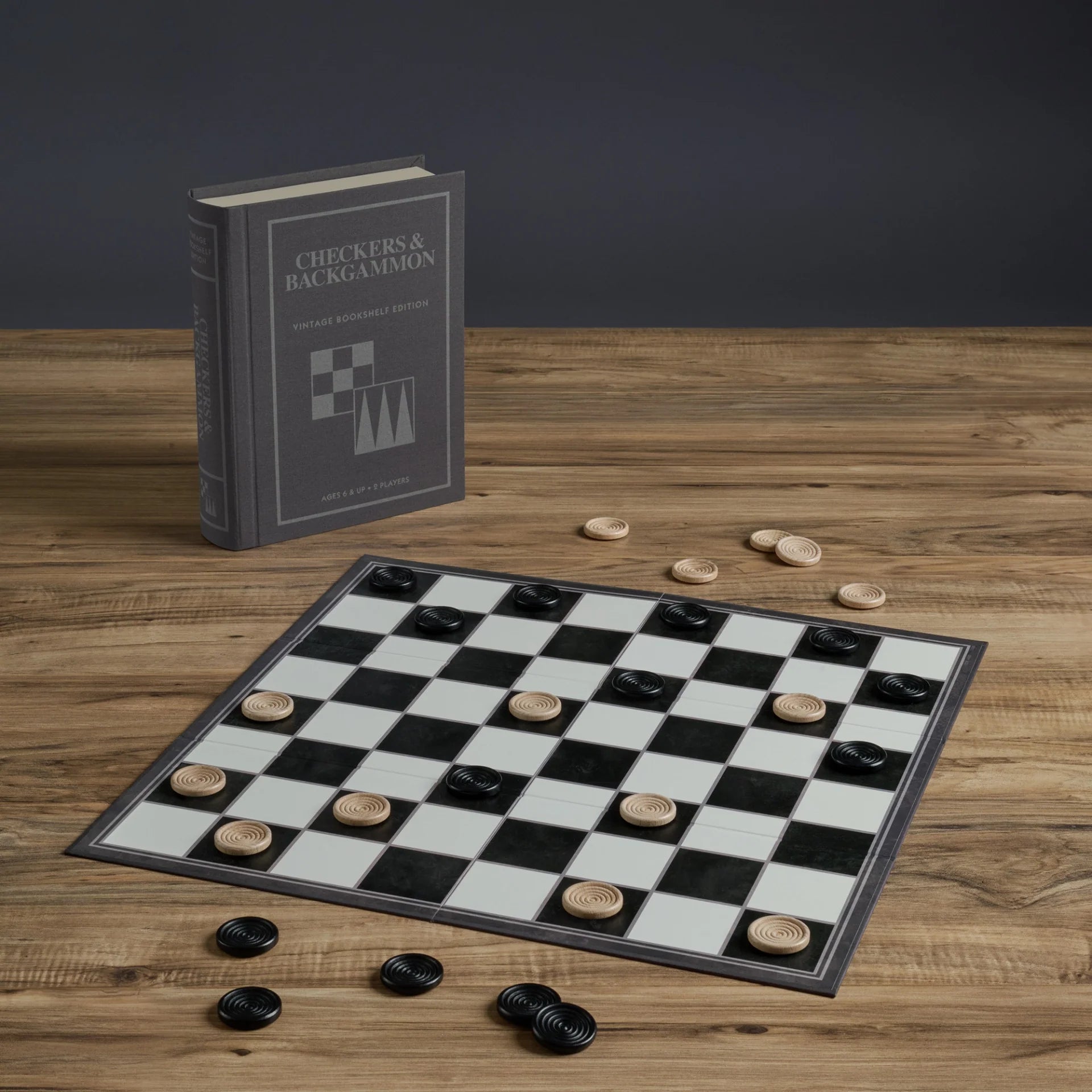 Vintage Bookshelf Edition - Checkers & Backgammon
