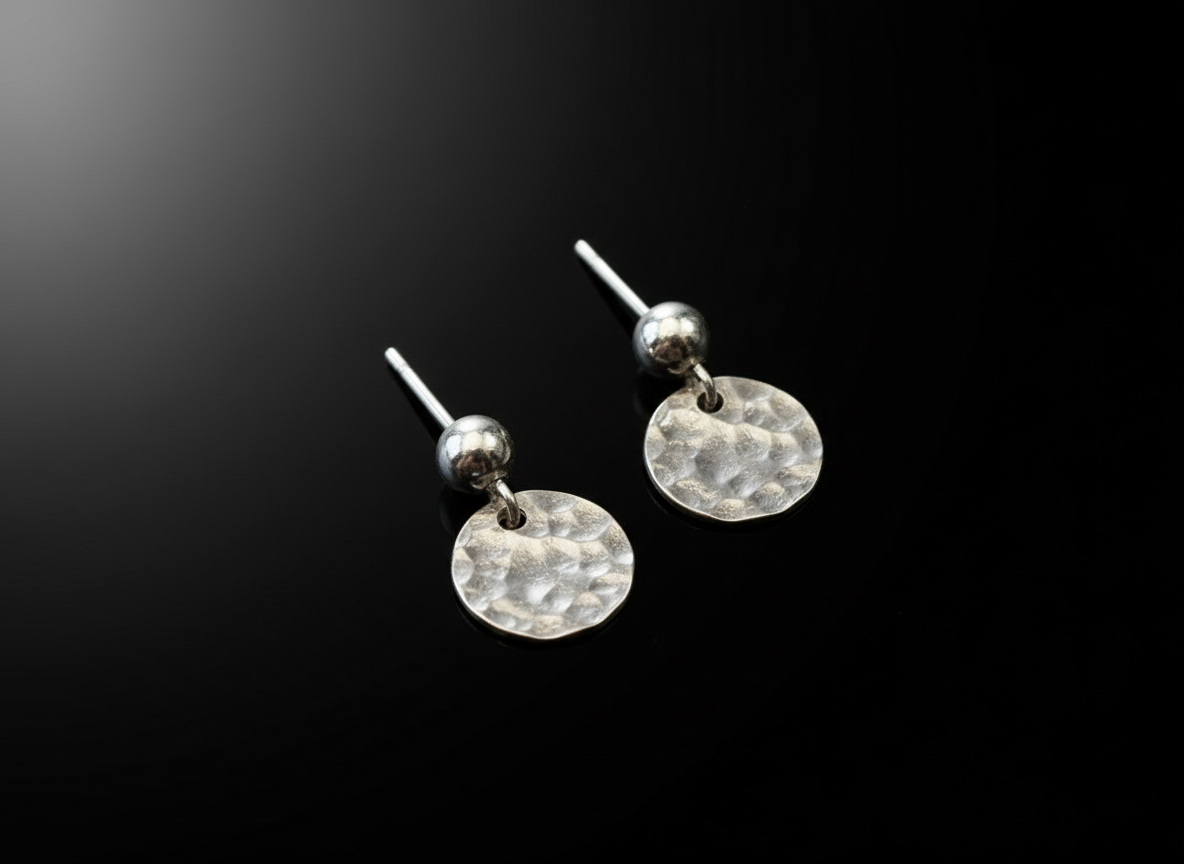 Lazy Maisie Circle Ball Studs Silver