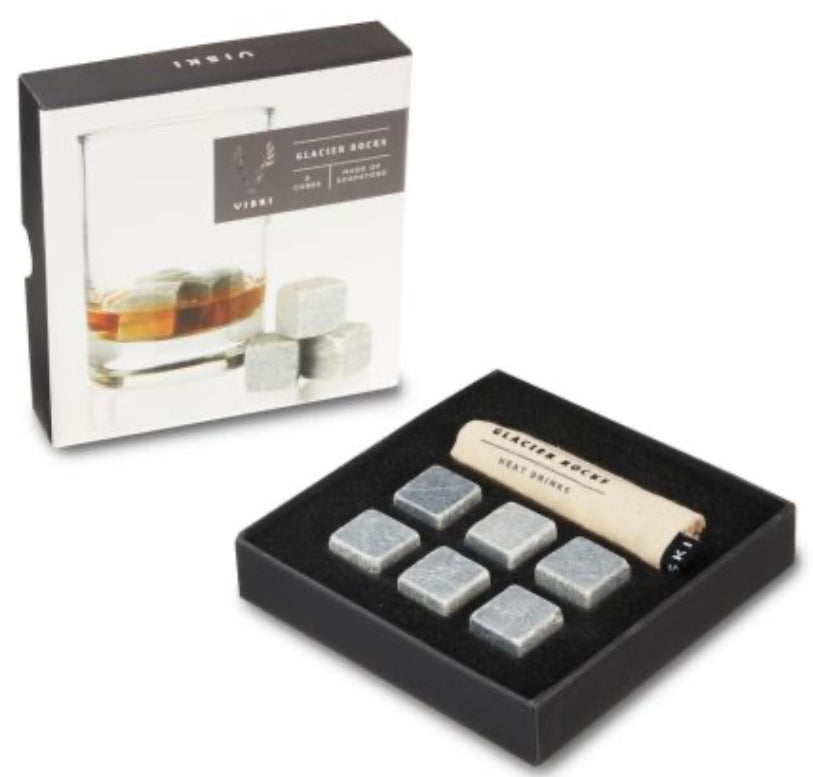 Viski Glacier Rocks Soapstone Cubes Set of 6
