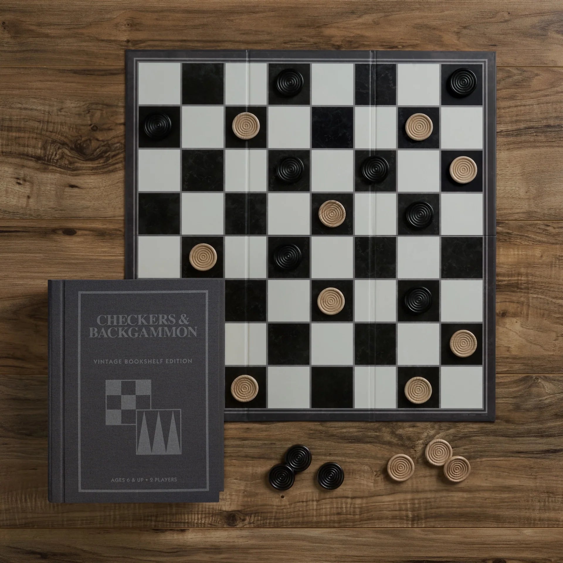 Vintage Bookshelf Edition - Checkers & Backgammon