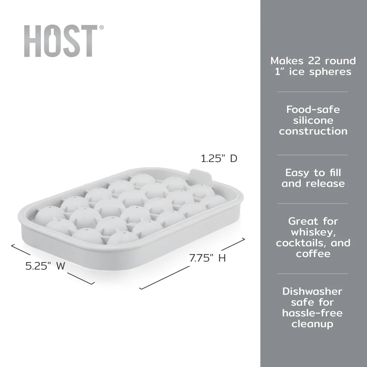 Host Silicone 1" Mini Ice Sphere Mold Marble (22)