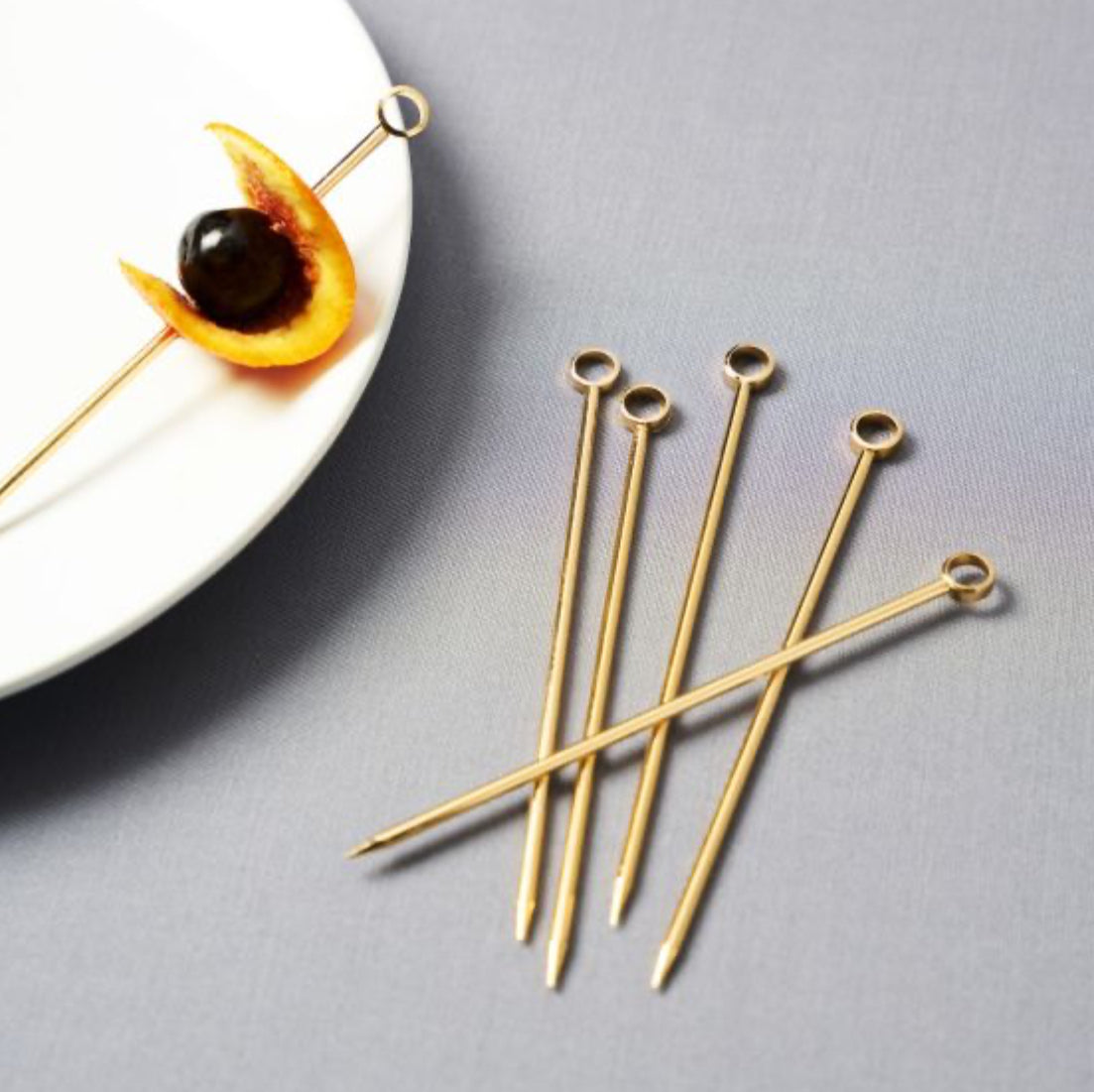 Viski Gold Cocktail Picks (6)