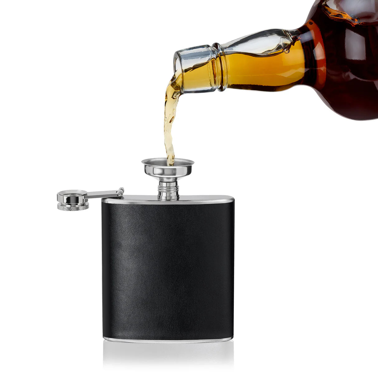 Stainless Steel Flask with Faux Leather 6oz