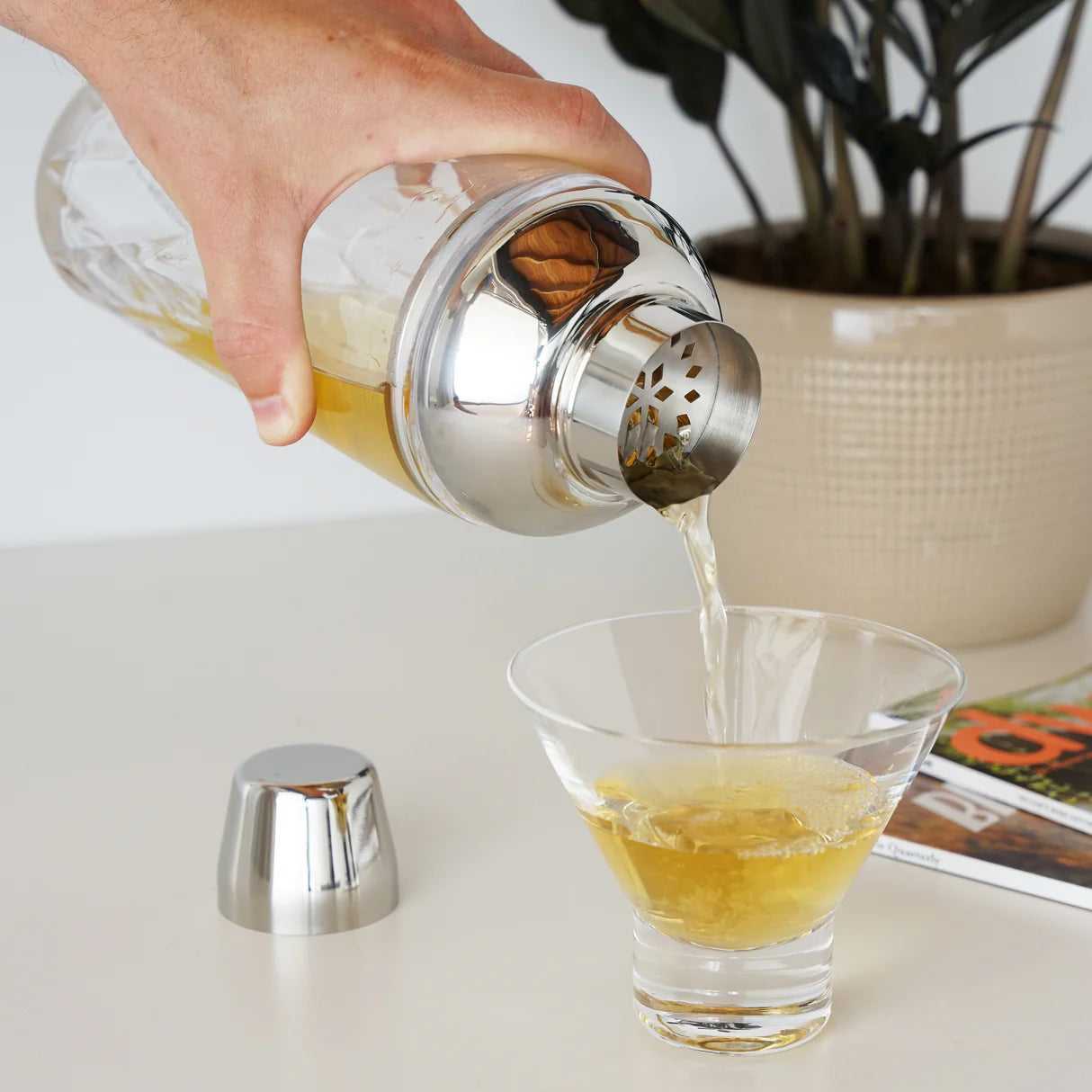 Viski Admiral Crystal Cocktail Shaker in Stainless Steel