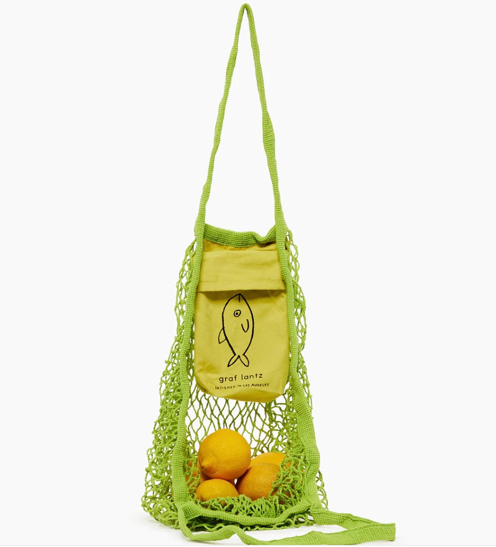 Graf Lantz Ami Cotton Net Market Tote Macaw