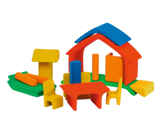 Gluckskafer House Red/Blue House Wood Puzzle