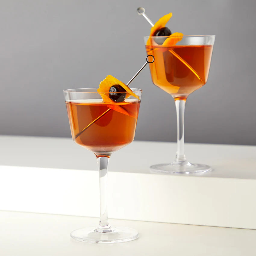 Viski Angled Crystal Nick & Nora Glasses