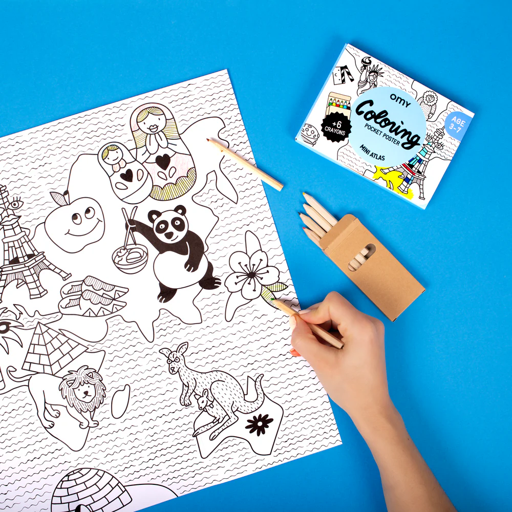 OMY Coloring Pocket Poster Mini Atlas