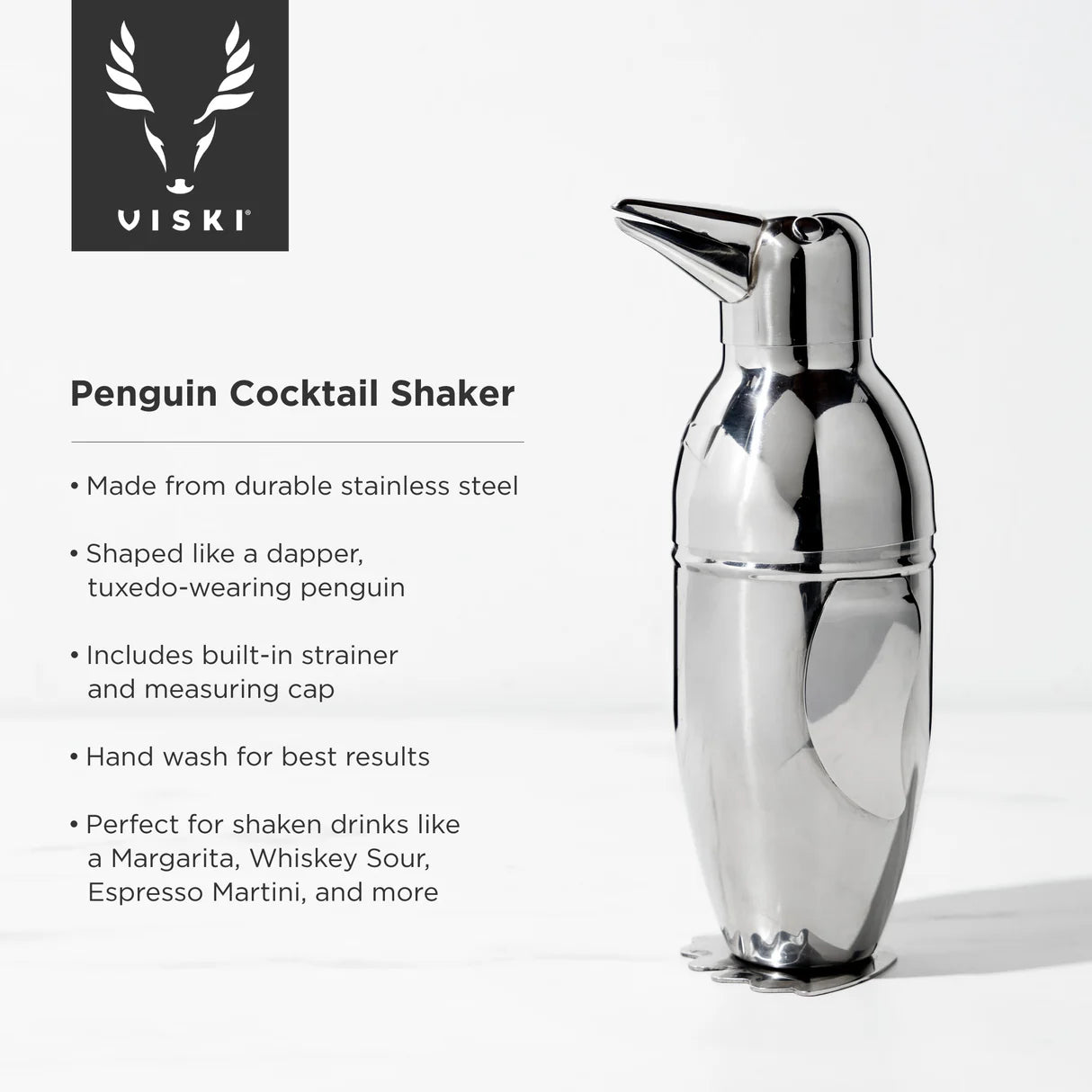 Viski Penguin Cocktail Shaker