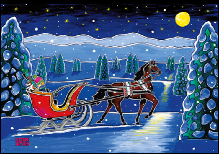 Cross Designs Art Card - Sleigh Ride