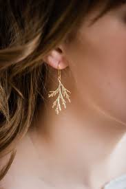 Posies Cedar Branch Earrings Gold