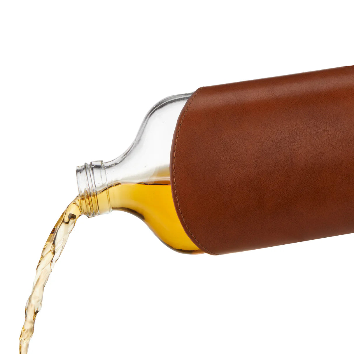 Admiral Leather Wrapped Glass Flask 7oz