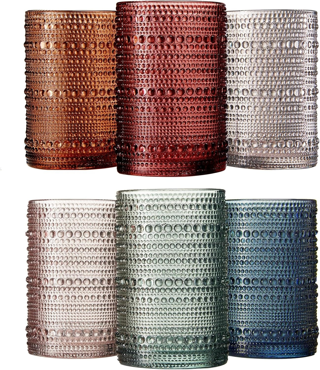 Wine Savant Beaded Tumbler Drinking Glasses