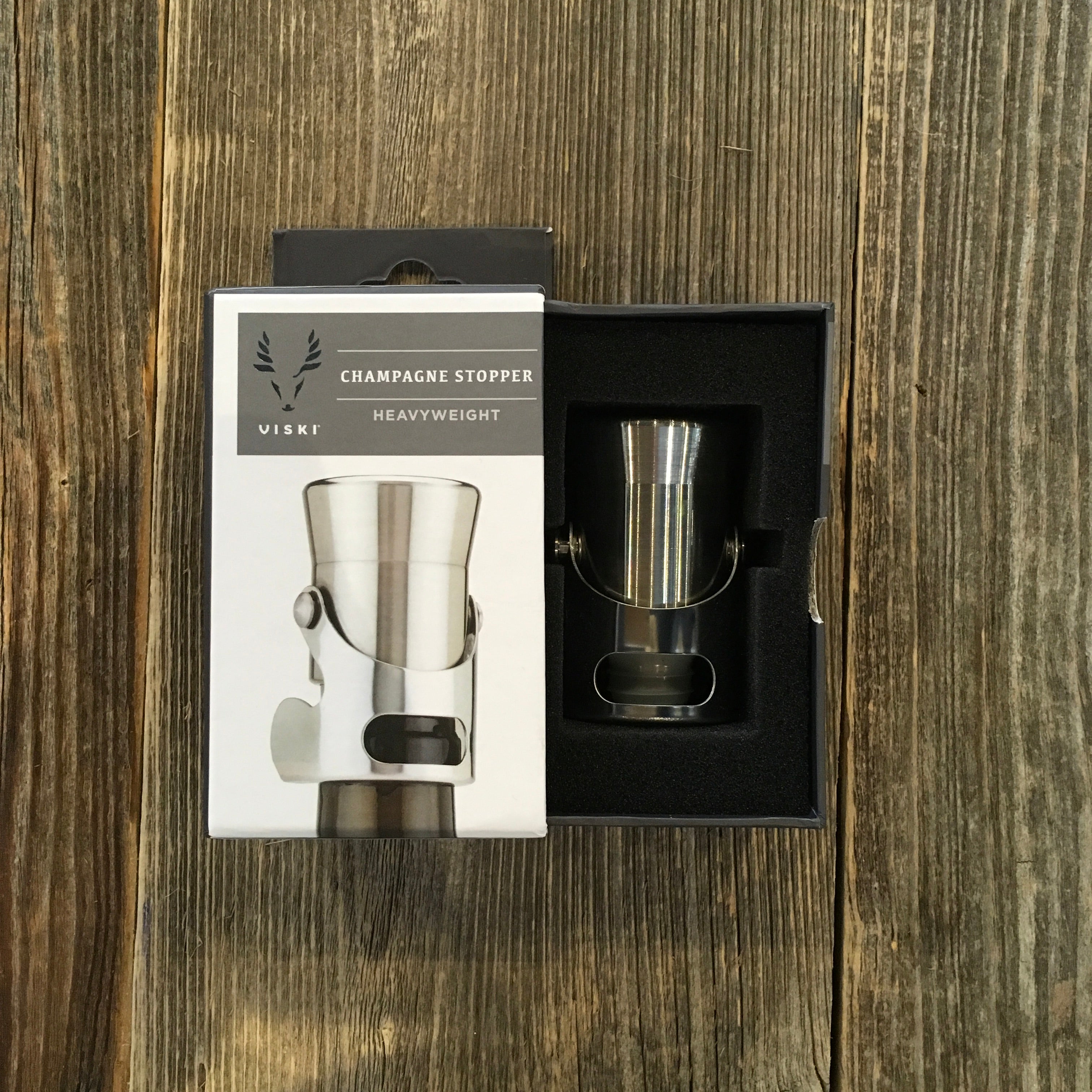 Viski Heavyweight Champagne Stopper Silver