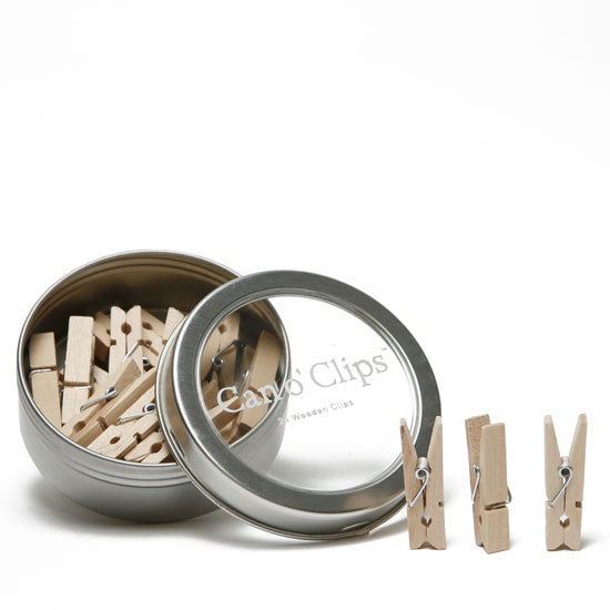 Cavallini Mini Wooden Clips In Tin