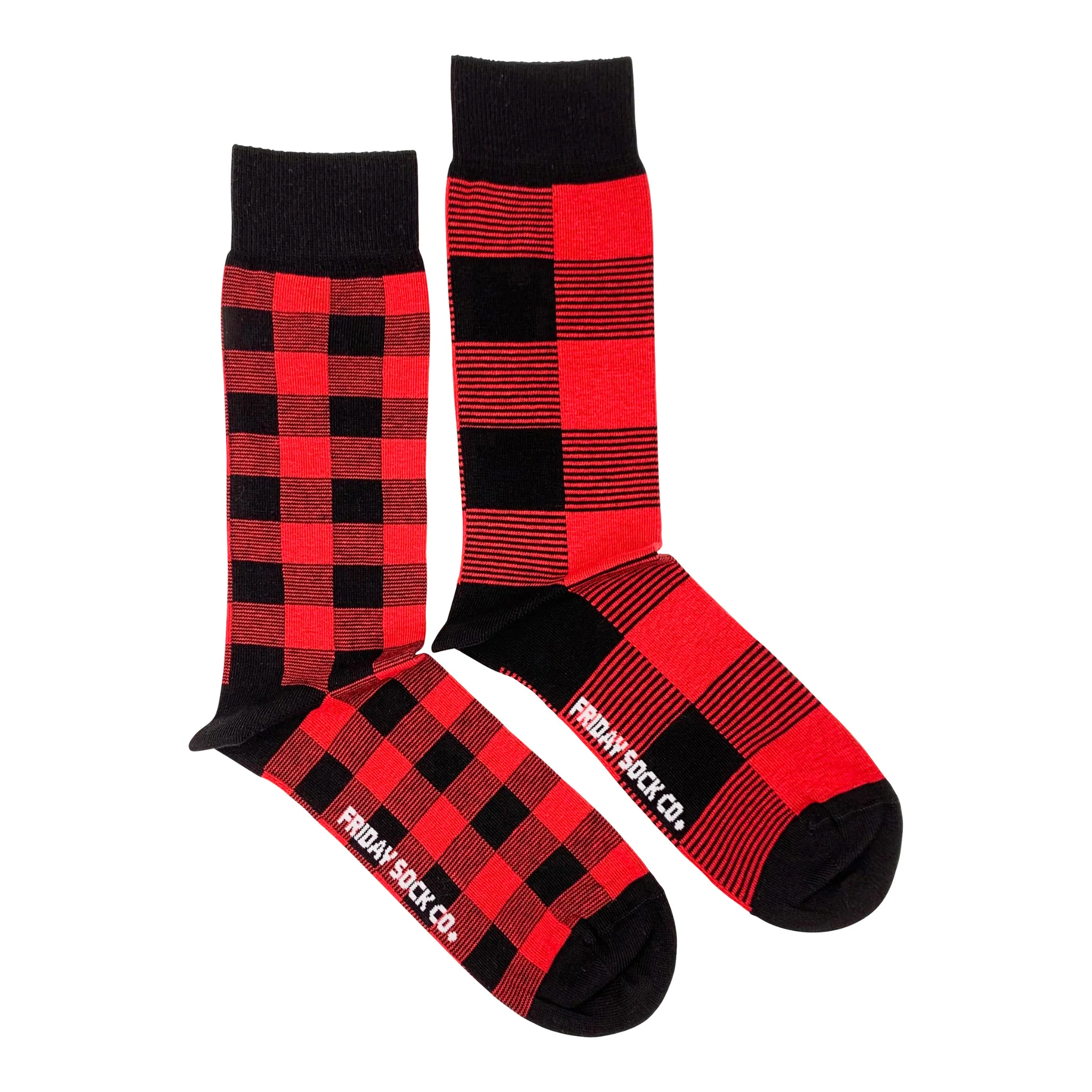 Friday Sock Men's Red Plaid