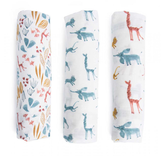 Moulin Roty Sous Mon Baobab Muslin Squares Set of 3