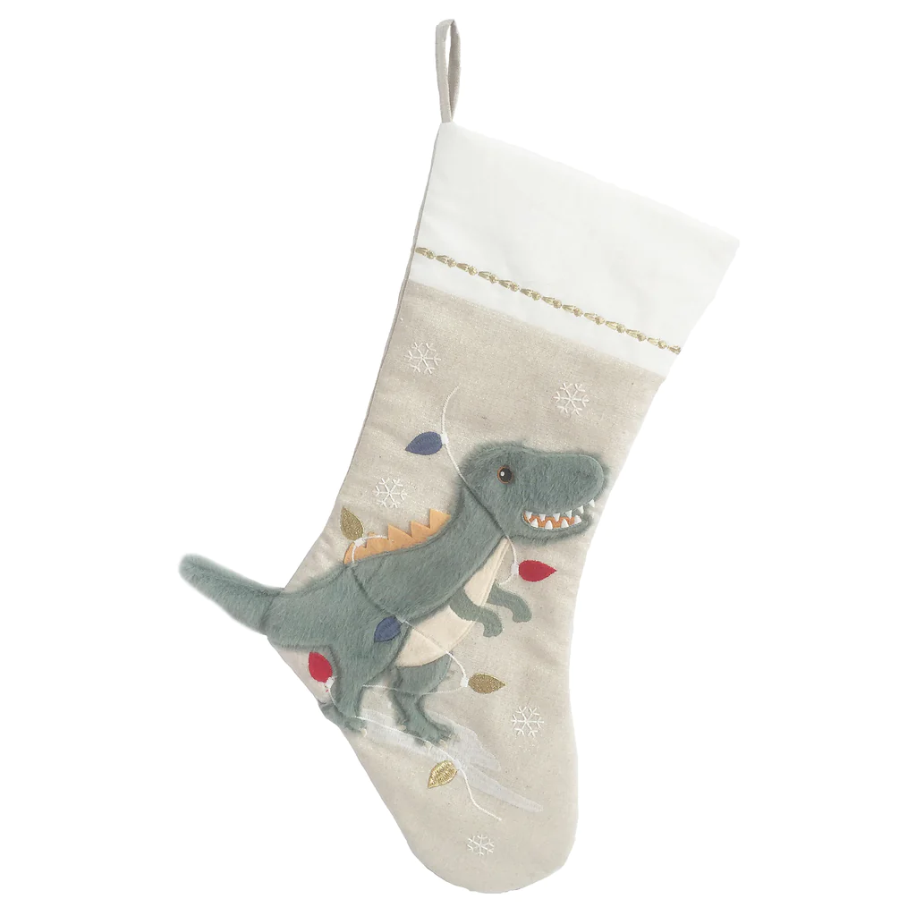 Mon Ami Festive Dino Christmas Stocking